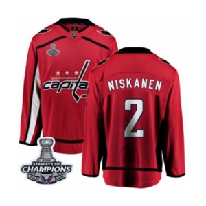 Youth Washington Capitals #2 Matt Niskanen Fanatics Branded Red Home Breakaway 2018 Stanley Cup Final Champions NHL Jersey
