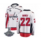 Youth Washington Capitals #22 Madison Bowey Fanatics Branded White Away Breakaway 2018 Stanley Cup Final Champions NHL Jersey