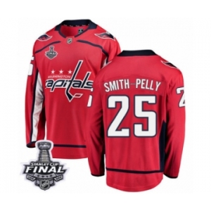 Youth Washington Capitals #25 Devante Smith-Pelly Fanatics Branded Red Home Breakaway 2018 Stanley Cup Final NHL Jersey