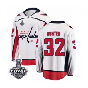 Youth Washington Capitals #32 Dale Hunter Fanatics Branded White Away Breakaway 2018 Stanley Cup Final NHL Jersey