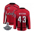 Youth Washington Capitals #43 Tom Wilson Fanatics Branded Red Home Breakaway 2018 Stanley Cup Final Champions NHL Jersey