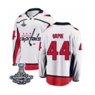 Youth Washington Capitals #44 Brooks Orpik Fanatics Branded White Away Breakaway 2018 Stanley Cup Final Champions NHL Jersey
