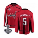 Youth Washington Capitals #5 Rod Langway Fanatics Branded Red Home Breakaway 2018 Stanley Cup Final NHL Jersey