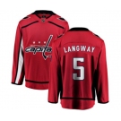 Youth Washington Capitals #5 Rod Langway Fanatics Branded Red Home Breakaway NHL Jersey