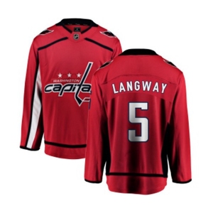 Youth Washington Capitals #5 Rod Langway Fanatics Branded Red Home Breakaway NHL Jersey