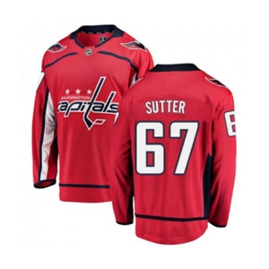 Youth Washington Capitals #67 Riley Sutter Fanatics Branded Red Home Breakaway NHL Jersey
