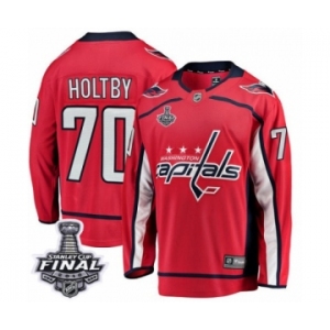 Youth Washington Capitals #70 Braden Holtby Fanatics Branded Red Home Breakaway 2018 Stanley Cup Final NHL Jersey