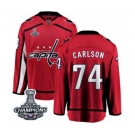 Youth Washington Capitals #74 John Carlson Fanatics Branded Red Home Breakaway 2018 Stanley Cup Final Champions NHL Jersey