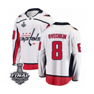 Youth Washington Capitals #8 Alex Ovechkin Fanatics Branded White Away Breakaway 2018 Stanley Cup Final NHL Jersey