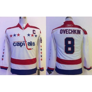 youth nhl washington capitals #8 ovechkin white[patch C]