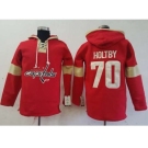 Men's Washington Capitals #70 Braden Holtby Red Pullover Hoodie Stitched NHL Jersey