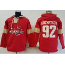 Men's Washington Capitals #92 Evgeny Kuznetsov Red Pullover Hoodie Stitched NHL Jersey