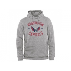 Washington Capitals Ash Heritage Pullover Hoodie