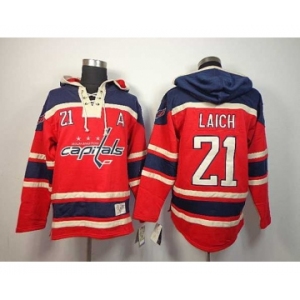 nhl jerseys washington capitals #21 laich red[pullover hooded sweatshirt][patch A]