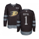 Anaheim Ducks #1 Lukas Dostal Authentic Black 1917-2017 100th Anniversary Hockey Jersey