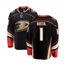 Anaheim Ducks #1 Lukas Dostal Authentic Black Home Fanatics Branded Breakaway Hockey Jersey