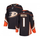 Anaheim Ducks #1 Lukas Dostal Authentic Black Home Hockey Jersey