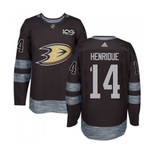 Anaheim Ducks #14 Adam Henrique Authentic Black 1917-2017 100th Anniversary Hockey Jersey