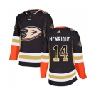 Anaheim Ducks #14 Adam Henrique Authentic Black Drift Fashion Hockey Jersey