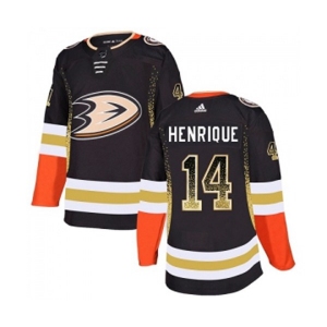 Anaheim Ducks #14 Adam Henrique Authentic Black Drift Fashion Hockey Jersey