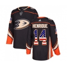 Anaheim Ducks #14 Adam Henrique Authentic Black USA Flag Fashion Hockey Jersey