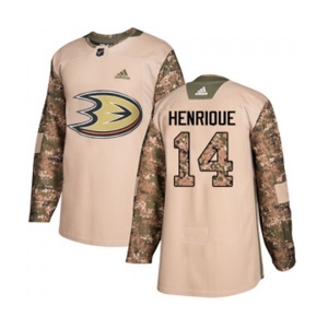 Anaheim Ducks #14 Adam Henrique Authentic Camo Veterans Day Practice Hockey Jersey