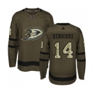 Anaheim Ducks #14 Adam Henrique Authentic Green Salute to Service Hockey Jersey