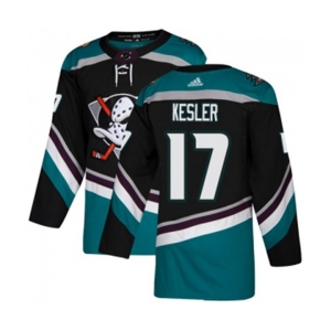 Anaheim Ducks #17 Ryan Kesler Authentic Black Teal Alternate Hockey Jersey
