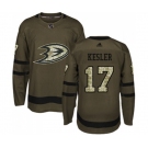 Anaheim Ducks #17 Ryan Kesler Authentic Green Salute to Service Hockey Jersey
