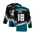 Anaheim Ducks #18 Patrick Eaves Authentic Black Teal Alternate Hockey Jersey