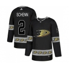 Anaheim Ducks #2 Luke Schenn Premier Black Team Logo Fashion Hockey Jersey