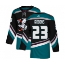 Anaheim Ducks #23 Brian Gibbons Authentic Black Teal Alternate Hockey Jersey