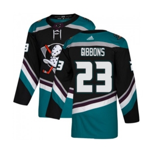 Anaheim Ducks #23 Brian Gibbons Authentic Black Teal Alternate Hockey Jersey