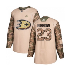 Anaheim Ducks #23 Brian Gibbons Authentic Camo Veterans Day Practice Hockey Jersey