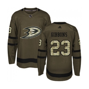Anaheim Ducks #23 Brian Gibbons Authentic Green Salute to Service Hockey Jersey