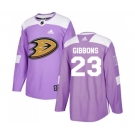 Anaheim Ducks #23 Brian Gibbons Authentic Purple Fights Cancer Practice Hockey Jersey