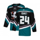 Anaheim Ducks #24 Carter Rowney Authentic Black Teal Alternate Hockey Jersey