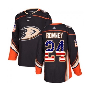 Anaheim Ducks #24 Carter Rowney Authentic Black USA Flag Fashion Hockey Jersey