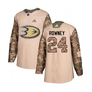 Anaheim Ducks #24 Carter Rowney Authentic Camo Veterans Day Practice Hockey Jersey