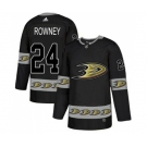 Anaheim Ducks #24 Carter Rowney Premier Black Team Logo Fashion Hockey Jersey