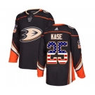 Anaheim Ducks #25 Ondrej Kase Authentic Black USA Flag Fashion Hockey Jersey