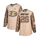 Anaheim Ducks #26 Brandon Montour Authentic Camo Veterans Day Practice Hockey Jersey