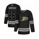 Anaheim Ducks #26 Brandon Montour Premier Black Team Logo Fashion Hockey Jersey