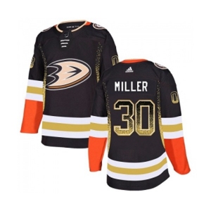 Anaheim Ducks #30 Ryan Miller Authentic Black Drift Fashion Hockey Jersey