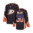 Anaheim Ducks #30 Ryan Miller Authentic Black USA Flag Fashion Hockey Jersey