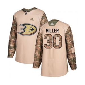 Anaheim Ducks #30 Ryan Miller Authentic Camo Veterans Day Practice Hockey Jersey