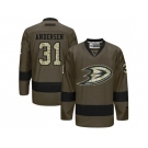 Anaheim Ducks #31 Frederik Andersen Green Salute to Service Stitched NHL Jersey