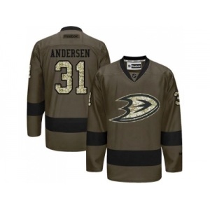 Anaheim Ducks #31 Frederik Andersen Green Salute to Service Stitched NHL Jersey