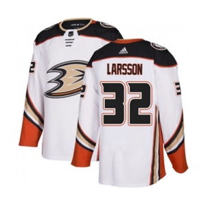 Anaheim Ducks #32 Jacob Larsson Authentic White Away Hockey Jersey