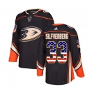 Anaheim Ducks #33 Jakob Silfverberg Authentic Black USA Flag Fashion Hockey Jersey